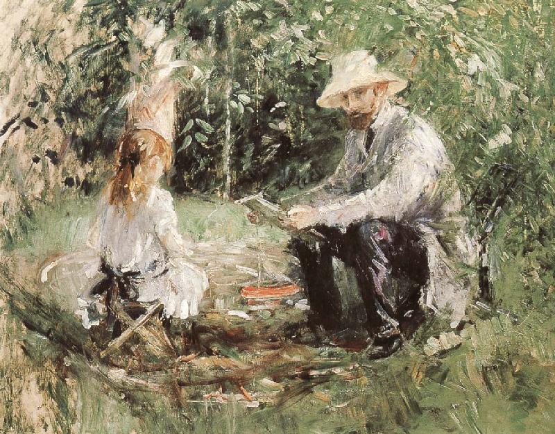Berthe Morisot Manet and his daughter china oil painting image